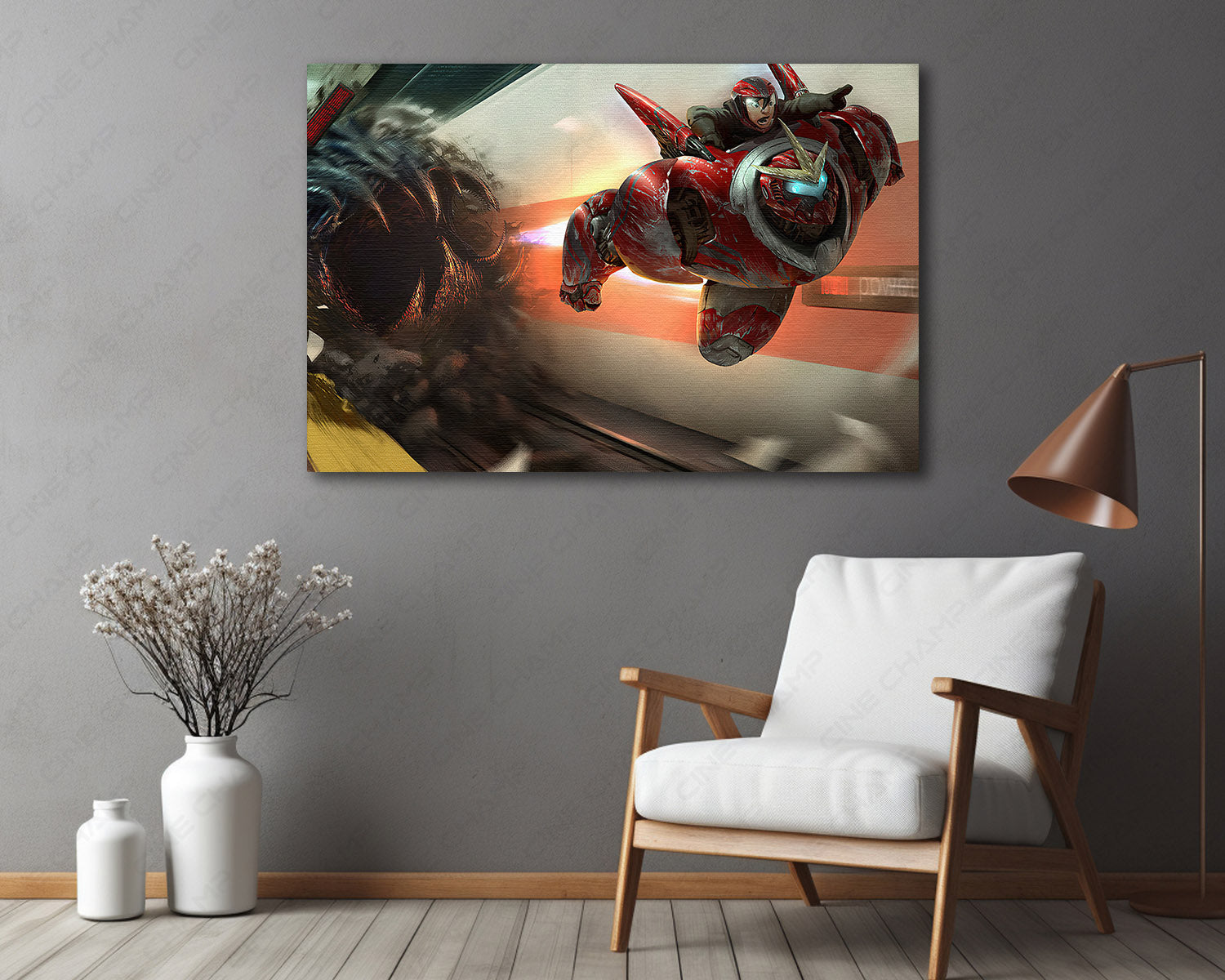 Big Hero 6 Movie Canvas Wall Art Displayed in a Modern Living Room