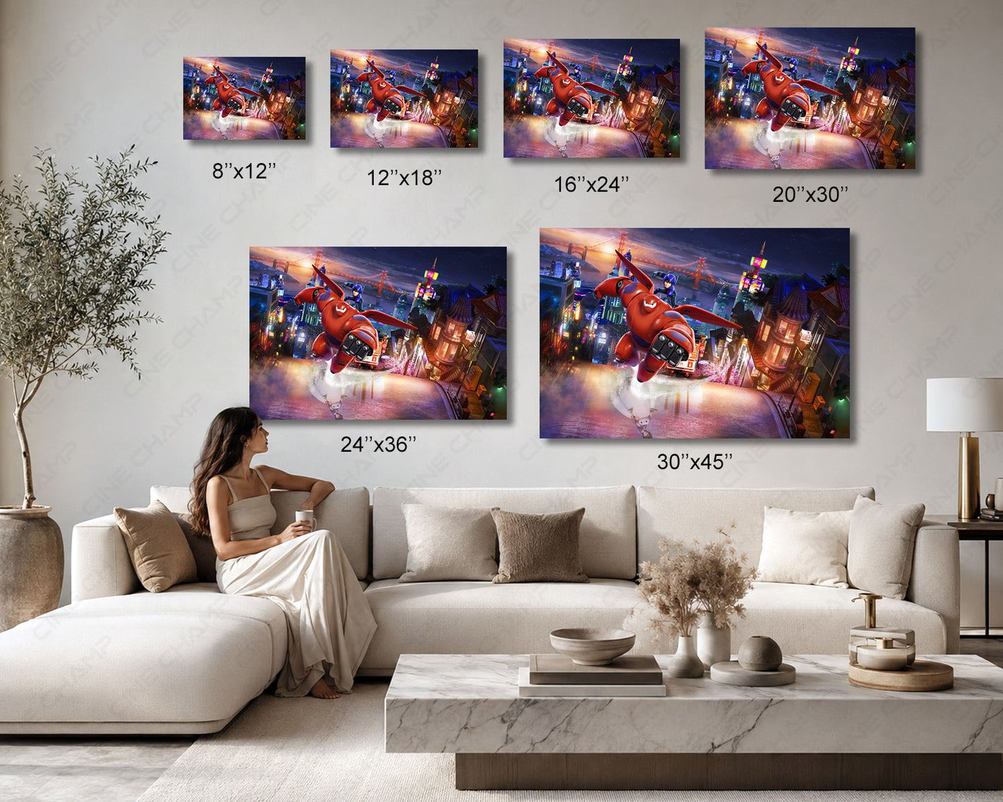 Big Hero 6 Canvas Print Available in Multiple Sizes