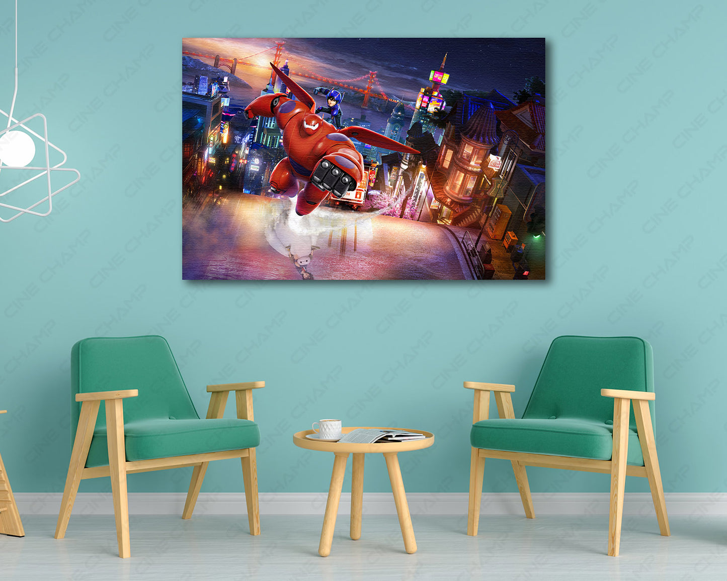 Big Hero 6 Canvas Print Displayed in a Modern Living Room