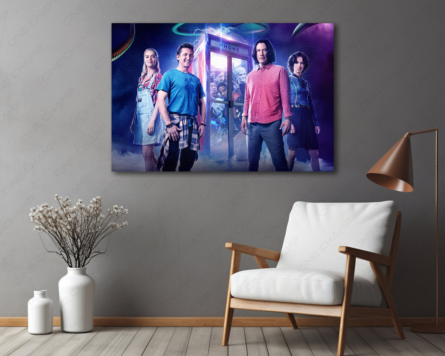 Bill & Ted Face the Music Canvas Print Displayed in a Modern Living Room