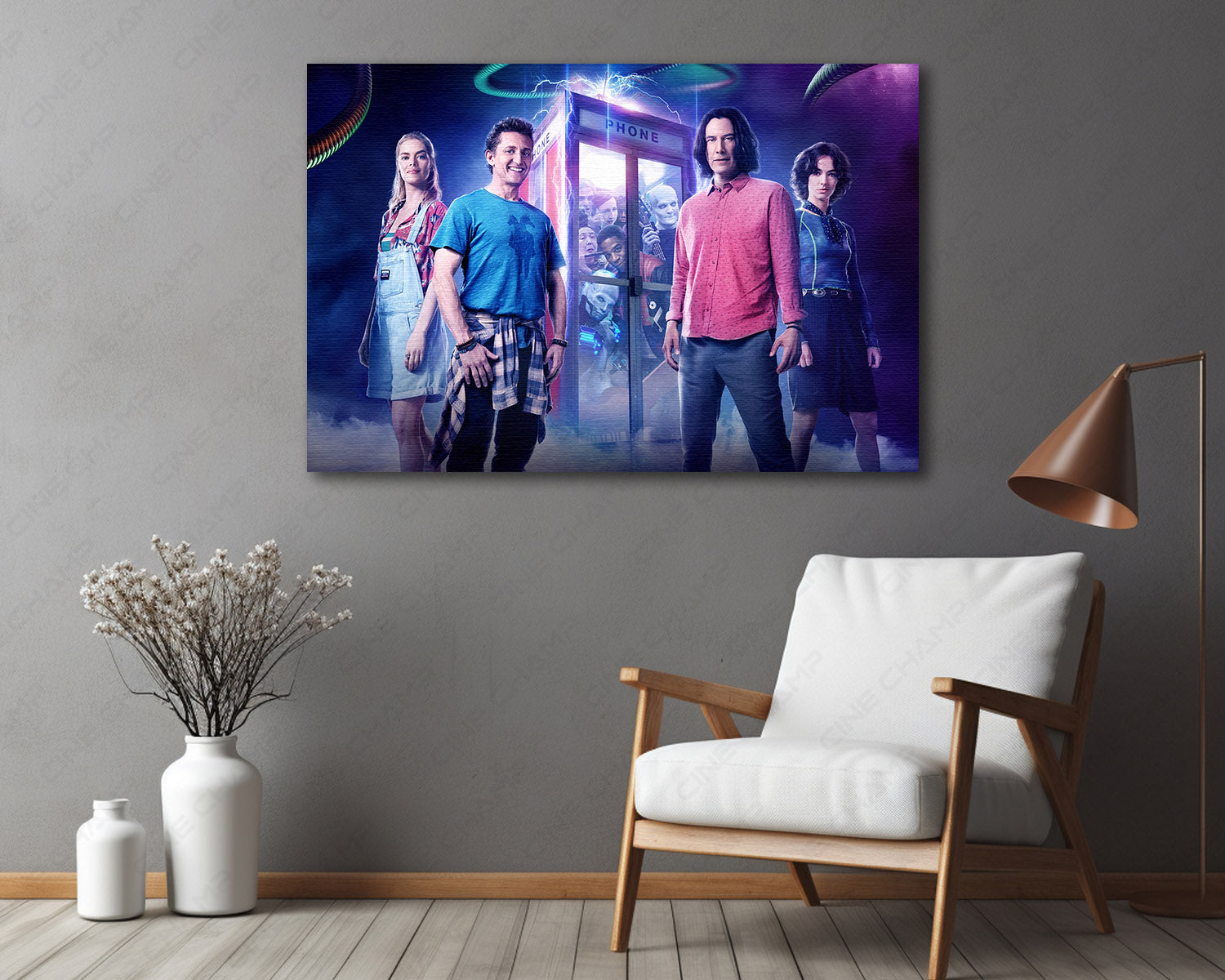 Bill & Ted Face the Music Canvas Print Displayed in a Modern Living Room