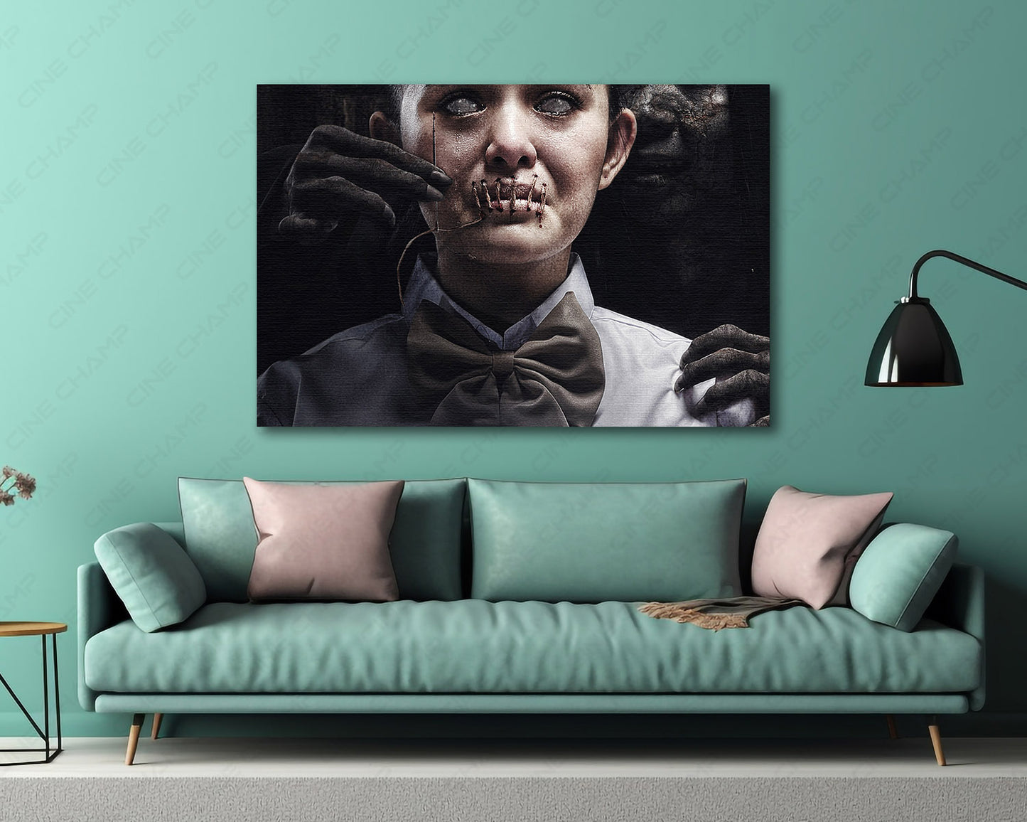 Bisikan Iblis Canvas Wall Art in a Luxury Living Room