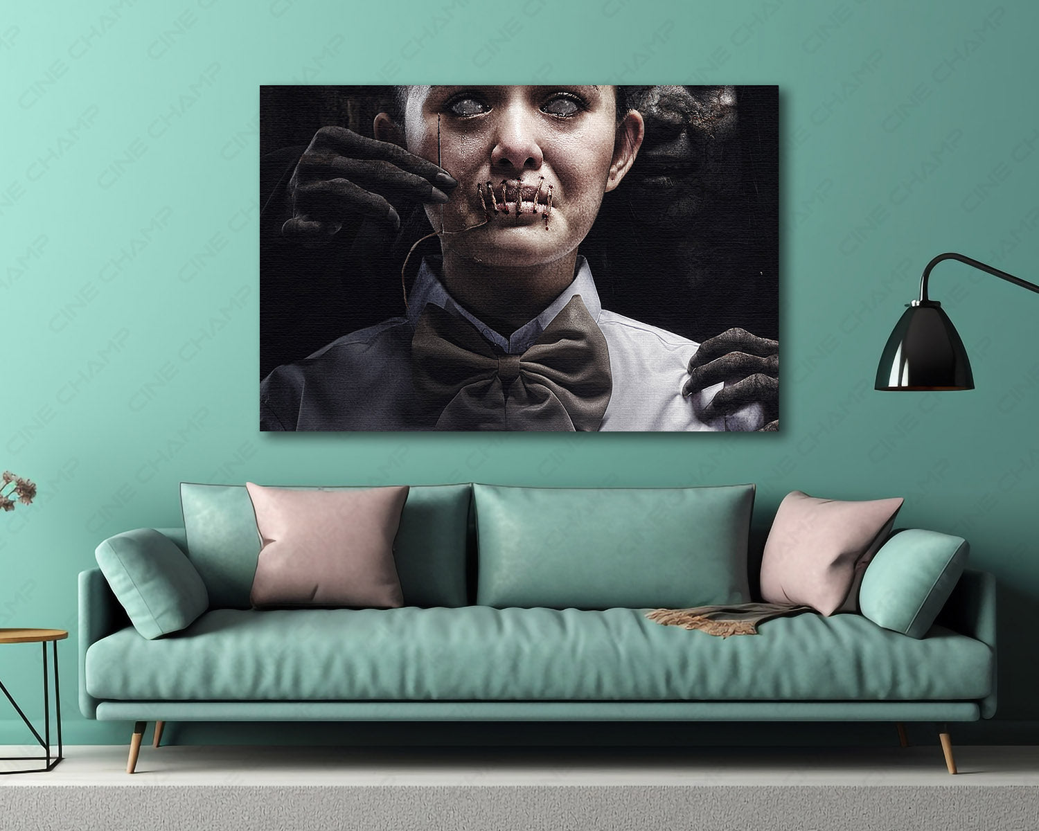 Bisikan Iblis Canvas Wall Art in a Luxury Living Room