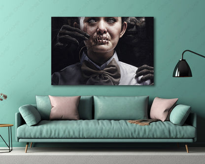 Bisikan Iblis Canvas Wall Art in a Luxury Living Room