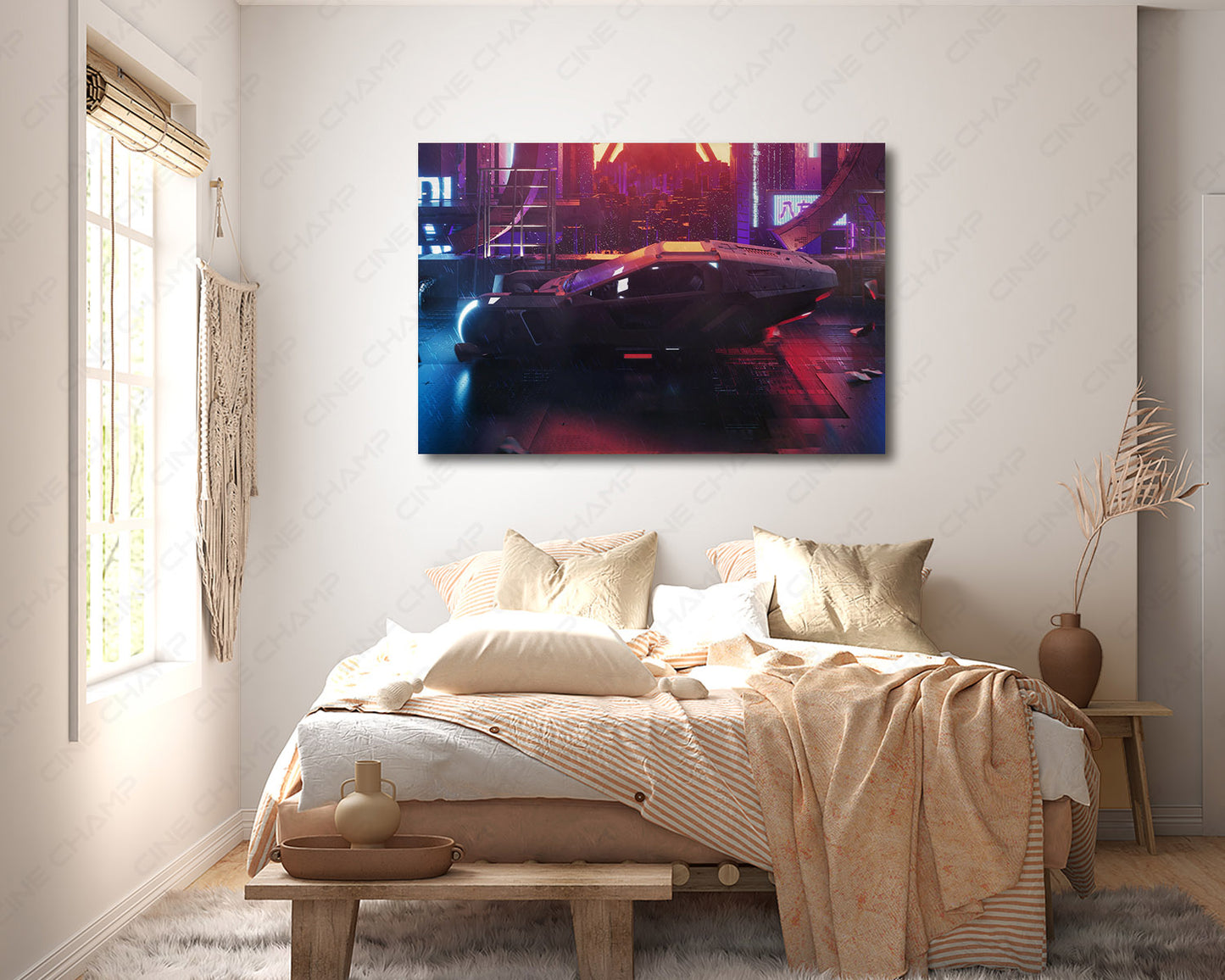 Blade Runner 2049 Action Movie Canvas Wall Art Above Bed in Modern Bedroom Decor