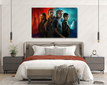 Blade Runner 2049 Canvas Print Above Bed in Modern Bedroom Decor