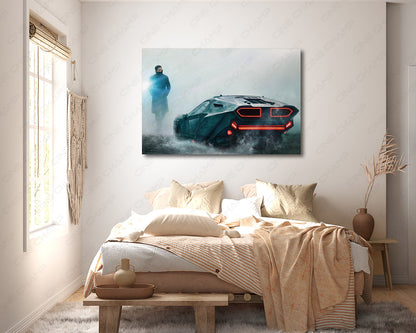Blade Runner 2049 Canvas Wall Art Above Bed in Modern Bedroom Decor