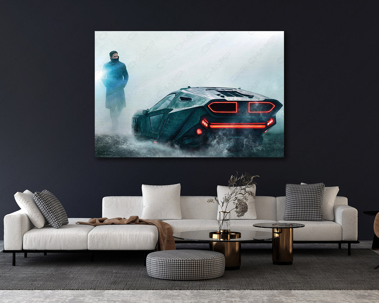Blade Runner 2049 Canvas Wall Decor in a Luxury Living Room Interior