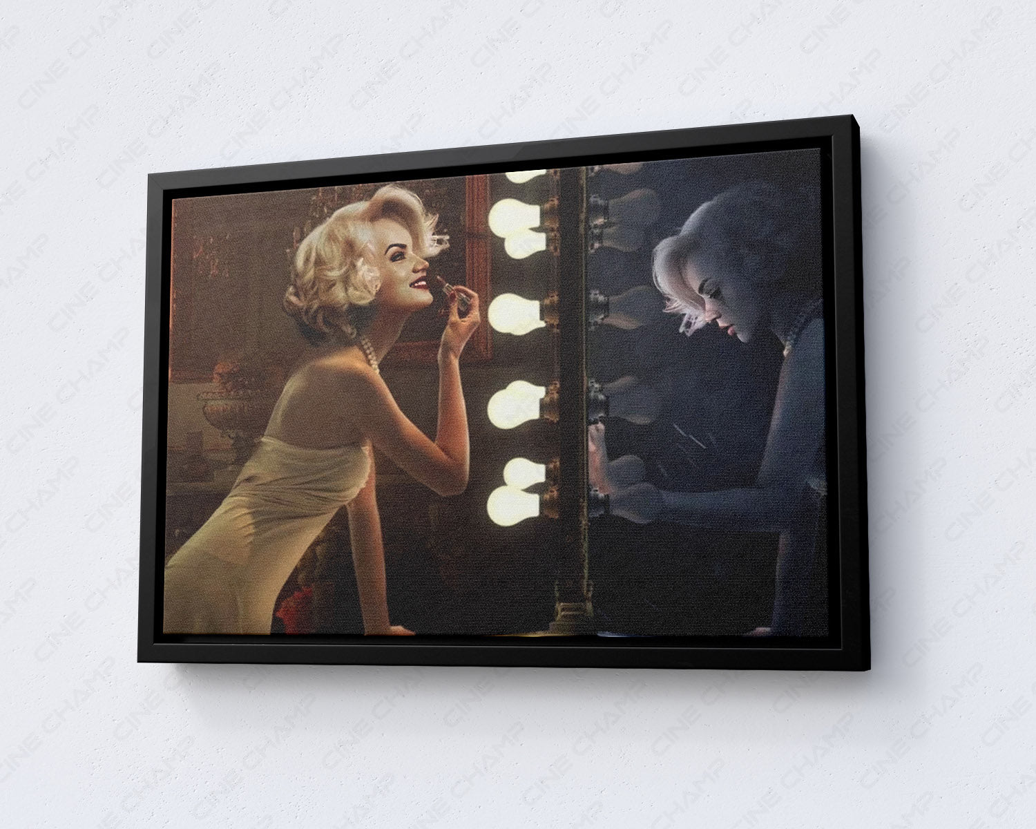Blonde Romance Canvas Print with Black Floating Frame