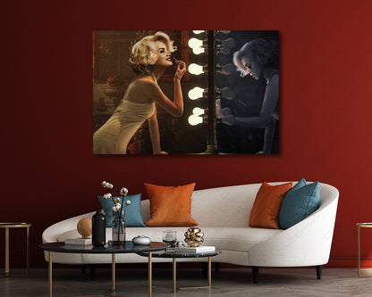 Blonde Romance Canvas Wall Art in a Luxury Living Room Interior