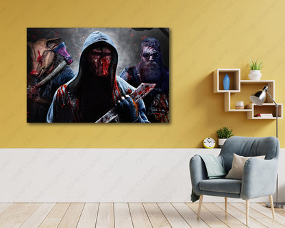 Blood Fest Canvas Print Displayed in a Modern Living Room