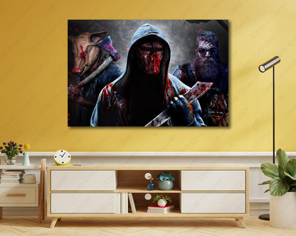 Blood Fest Canvas Print Displayed on a Cabinet Wall Decor Setup