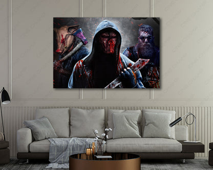 Blood Fest Canvas Wall Art in a Luxury Living Room Interior