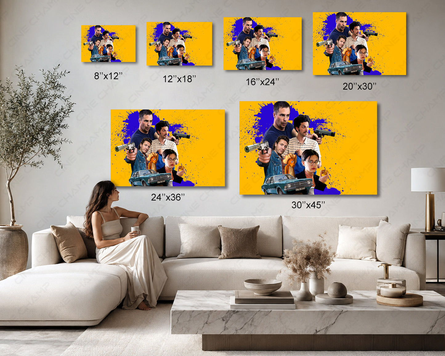 Blue Iguana Canvas Wall Art Available in Multiple Sizes for Home and Office Walls