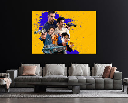 Blue Iguana Canvas Wall Art Displayed in a Modern Living Room Interior