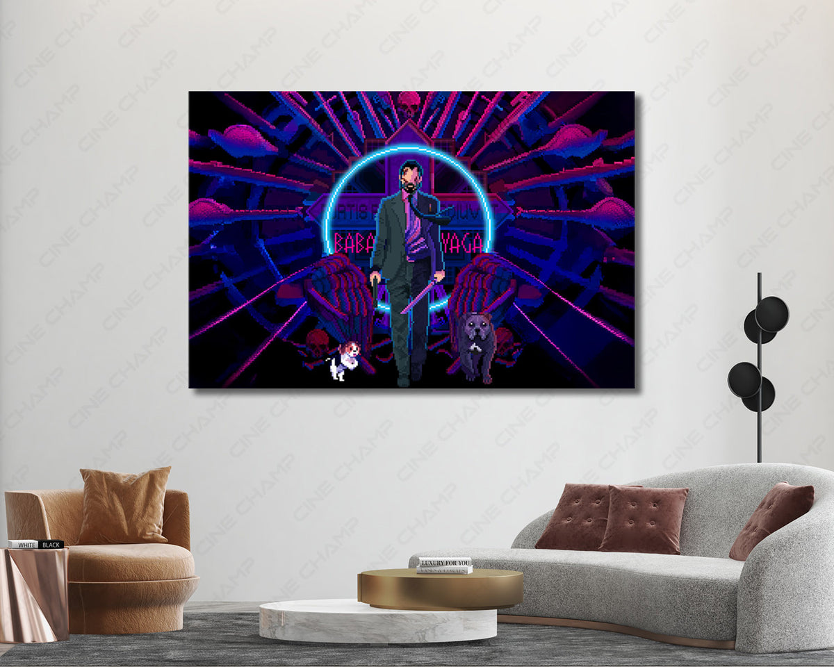 Bold John Wick action pop canvas