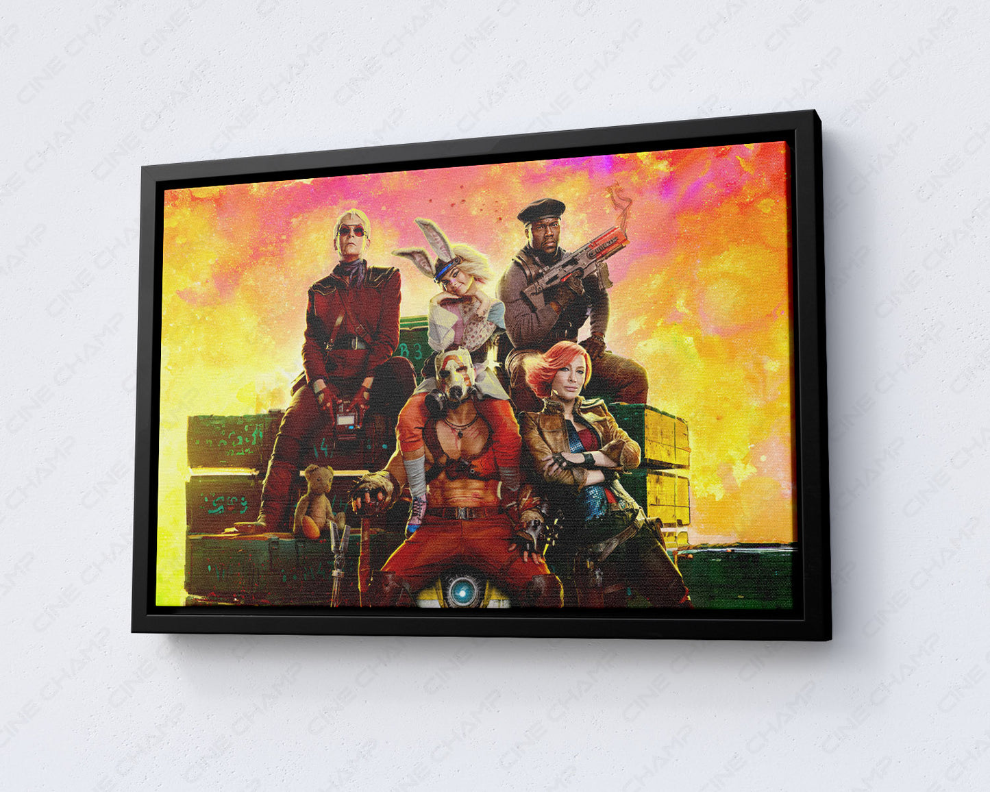 Borderlands Canvas Wall Art with Black Floating Frame for Contemporary Home Decor