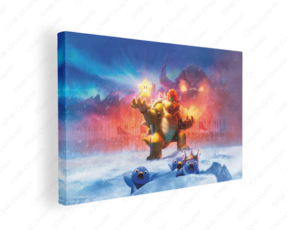 Bowser The Super Mario Bros Canvas Print Gallery Wrap for Gaming Room Wall Decor