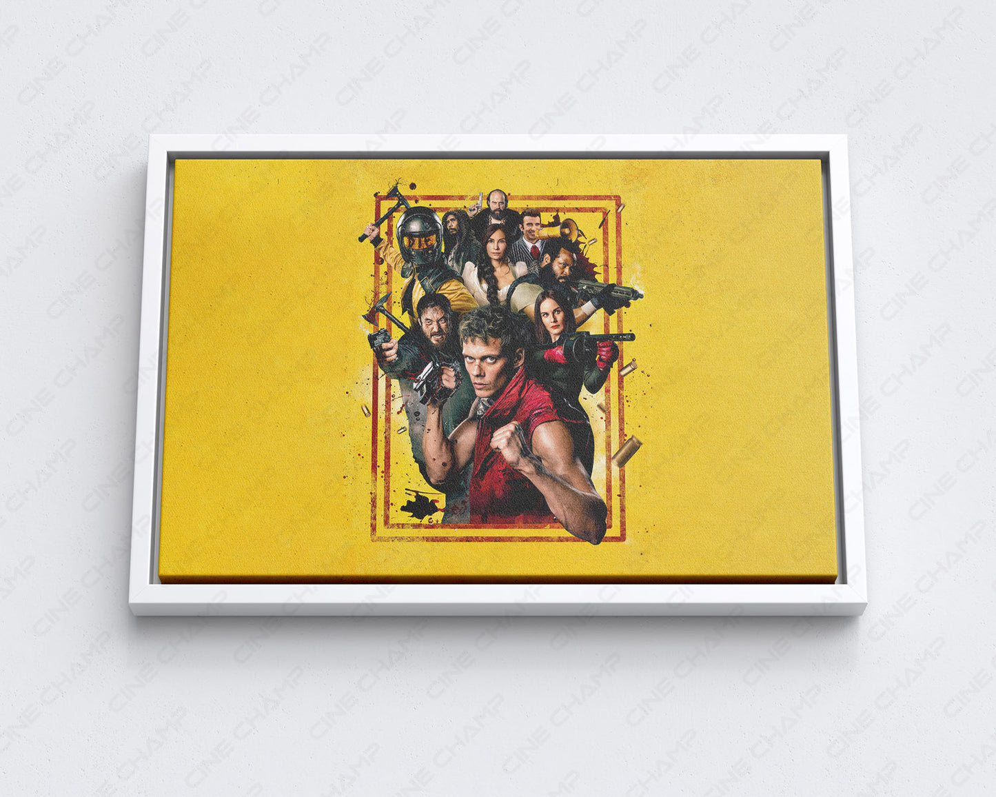 Boy Kills World Canvas Print with White Floating Frame for Modern Home Decoration