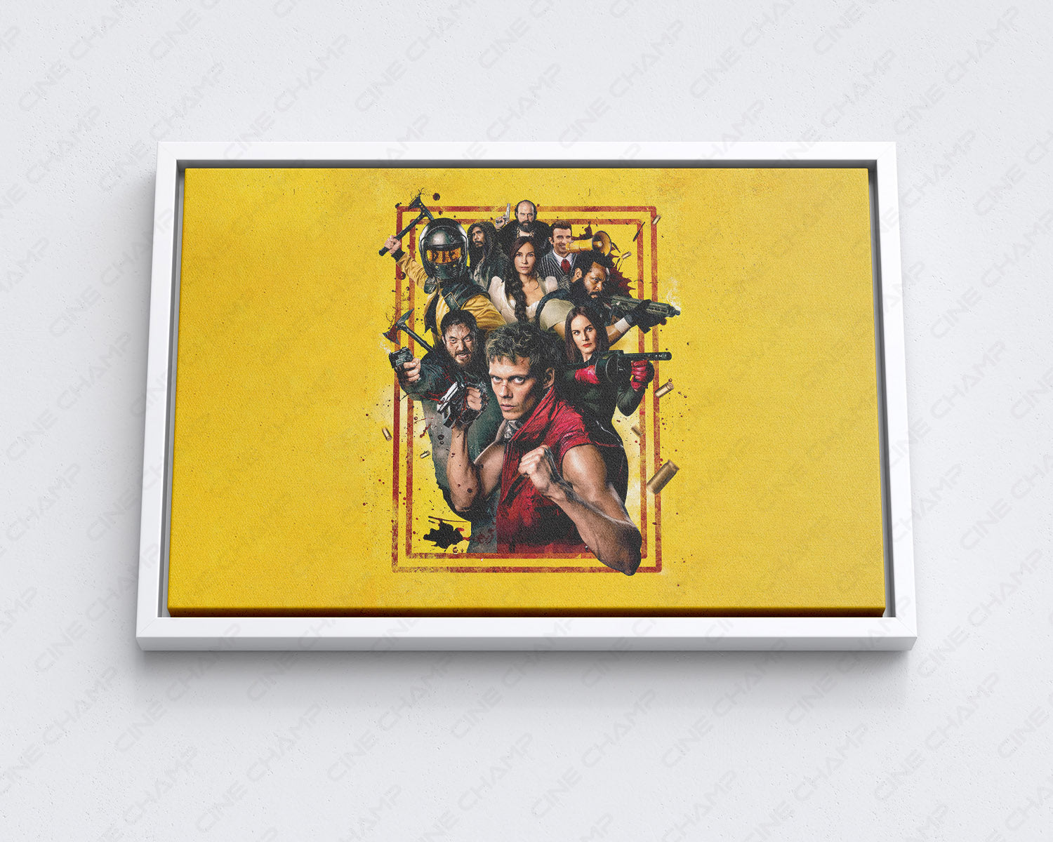 Boy Kills World Canvas Print with White Floating Frame for Modern Home Decoration
