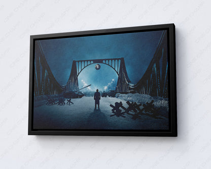 Bridge of Spies Canvas Print with Black Floating Frame for Elegant Wall Decor