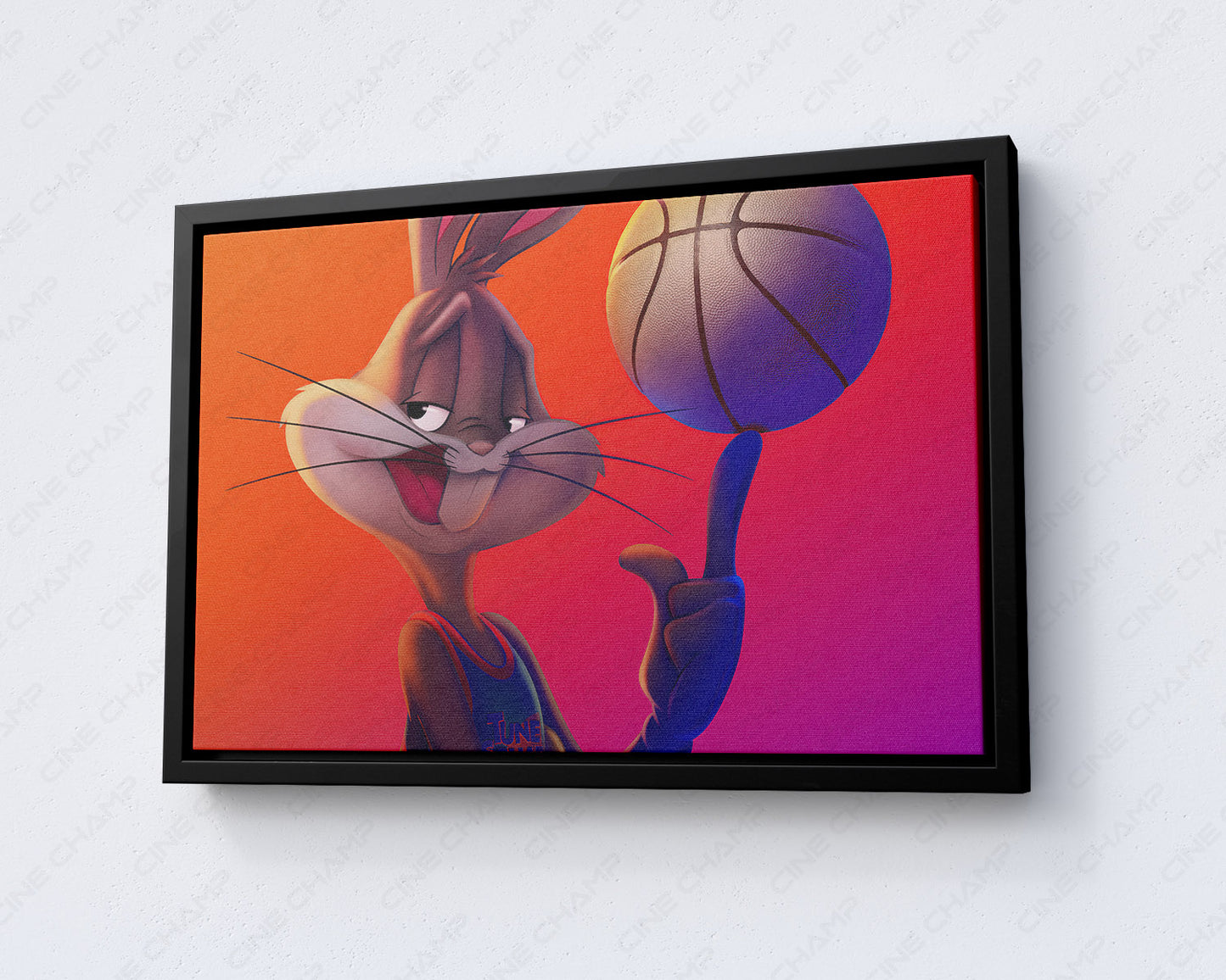Bugs Bunny Space Jam A New Legacy Canvas Print with Black Floating Frame for Fun Wall Decor