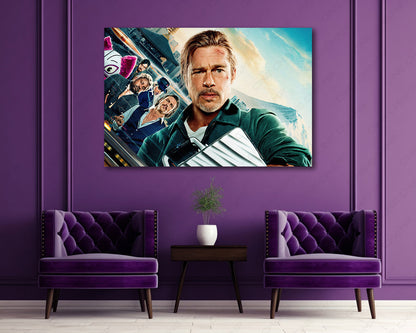 Bullet Train Canvas Print Above Accent Chair in a Modern Entertainment Room