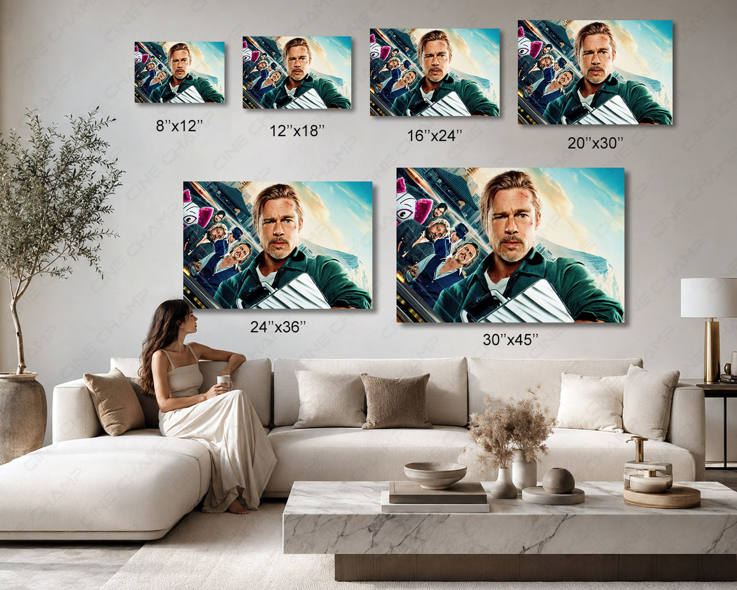Bullet Train Canvas Print Available in Multiple Sizes for Home, Office, and Movie Room Decor