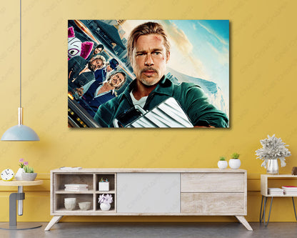 Bullet Train Canvas Print Displayed Above Cabinet as Cinematic Action Movie Wall Art