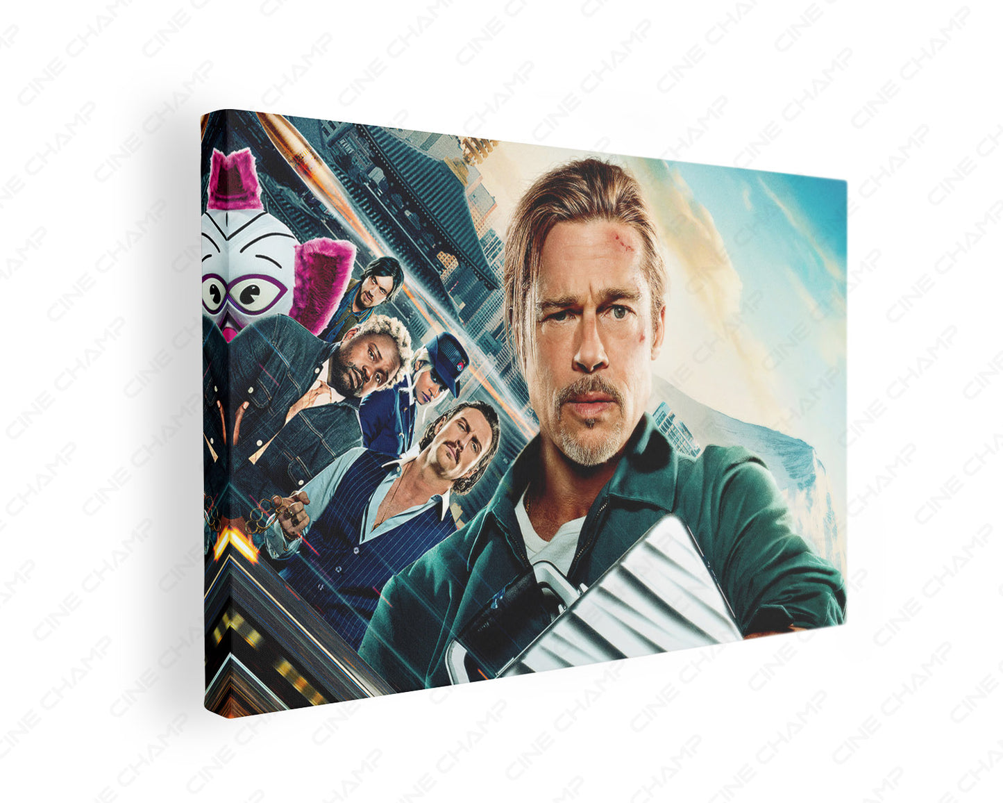 Bullet Train Canvas Print Gallery Wrap Featuring Action Movie Inspired Wall Artwork