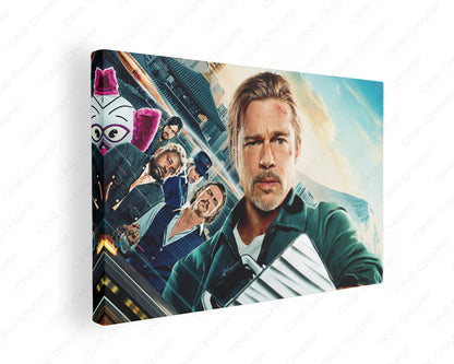 Bullet Train Canvas Print Gallery Wrap Featuring Action Movie Inspired Wall Artwork