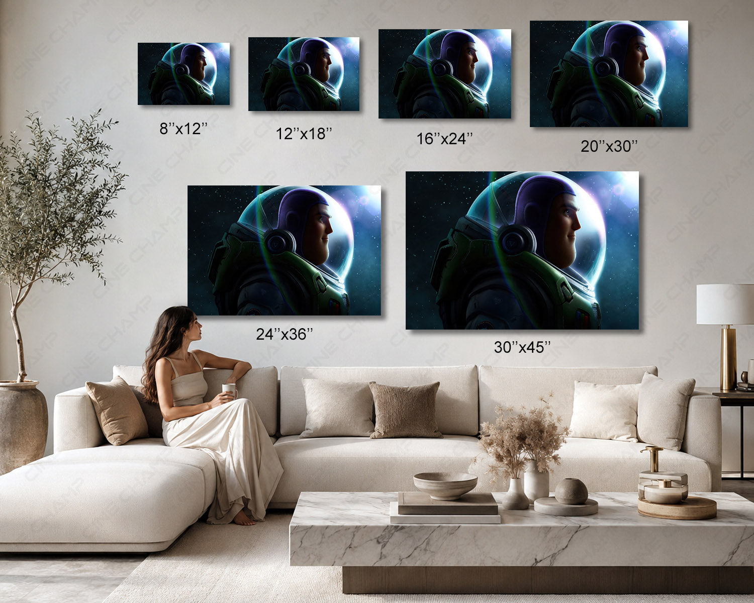Buzz Lightyear Canvas Print Available in Multiple Sizes for Home, Office, Kids Room, and Playroom Decor