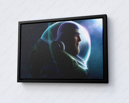 Buzz Lightyear Canvas Print with Black Floating Frame for Modern Home and Movie Room Decor