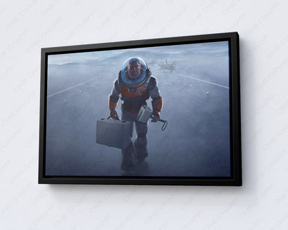 Buzz Lightyear Hammer of Heroism Canvas Print with Black Floating Frame for Modern Home Decor