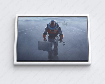 Buzz Lightyear Hammer of Heroism Canvas Print with White Floating Frame for Stylish Family Room Wall Decoration