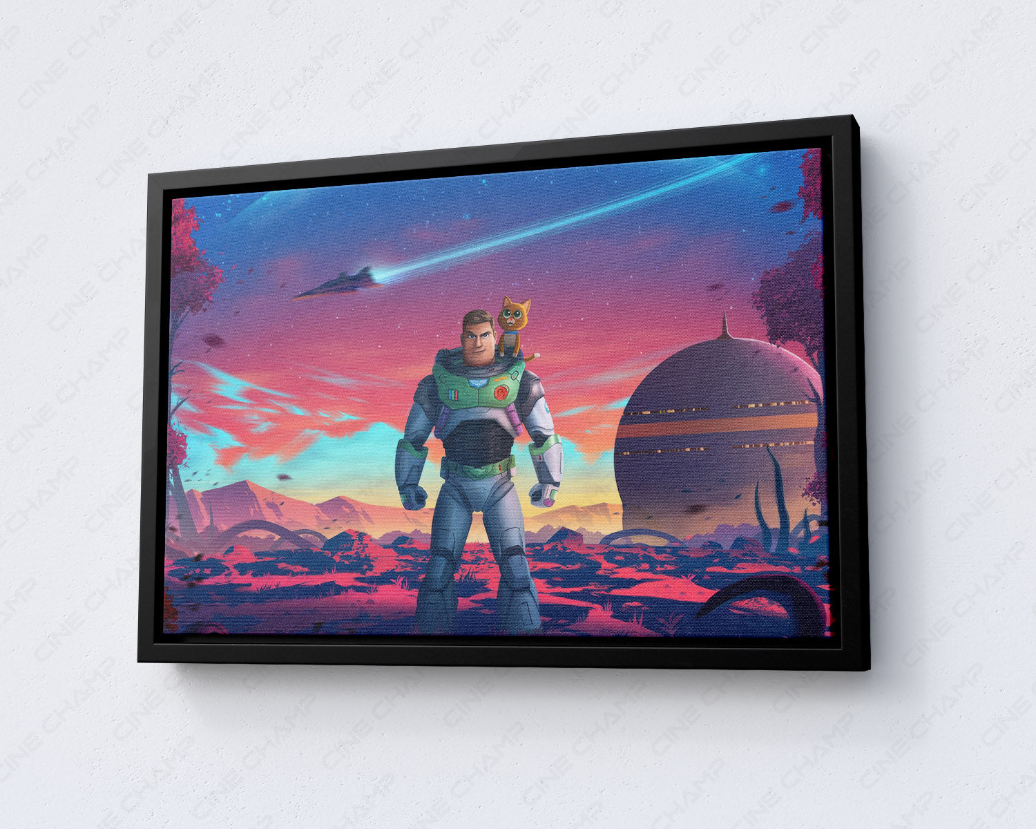 Buzz Lightyear Premium Canvas Wall Art with Black Floating Frame for Modern Home Decoration