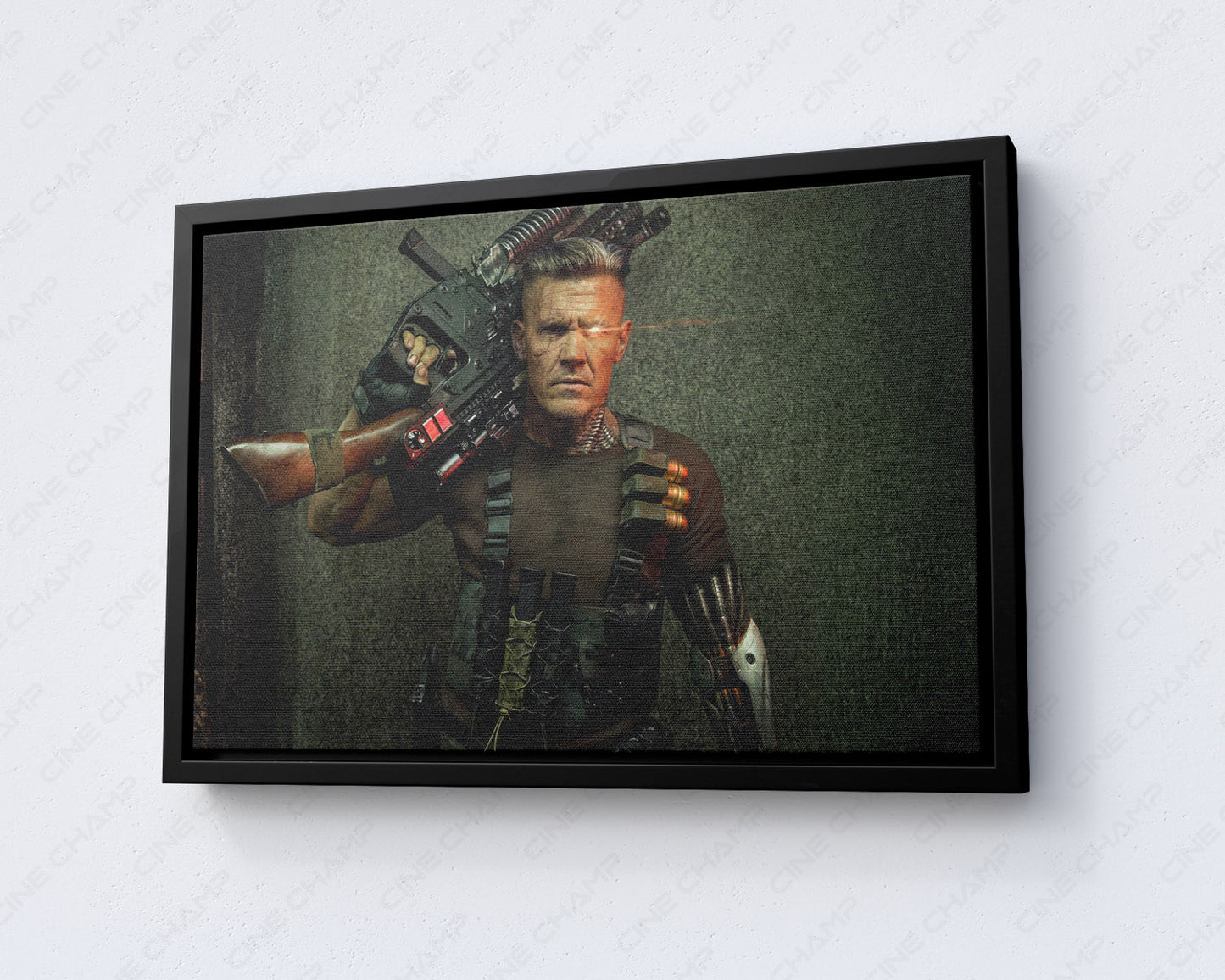 Cable Deadpool Canvas Print with Black Floating Frame for Modern Home and Entertainment Room Decor