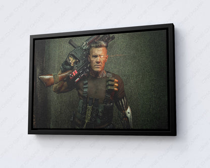 Cable Deadpool Canvas Print with Black Floating Frame for Modern Home and Entertainment Room Decor