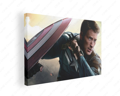 Captain America Canvas Wall Art Gallery Wrap Featuring Marvel Superhero Inspired Wall Artwork