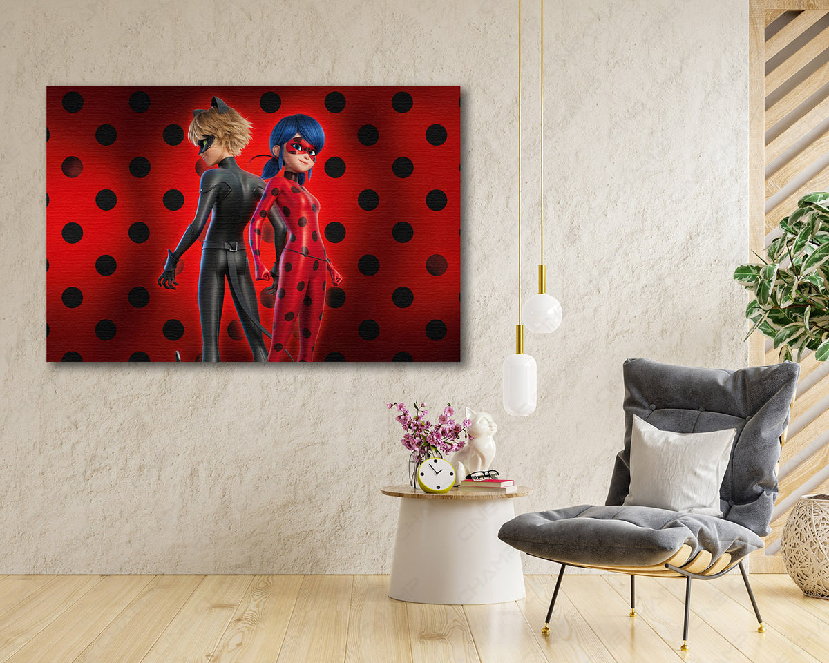 Cat Noir Superhero Canvas Artwork