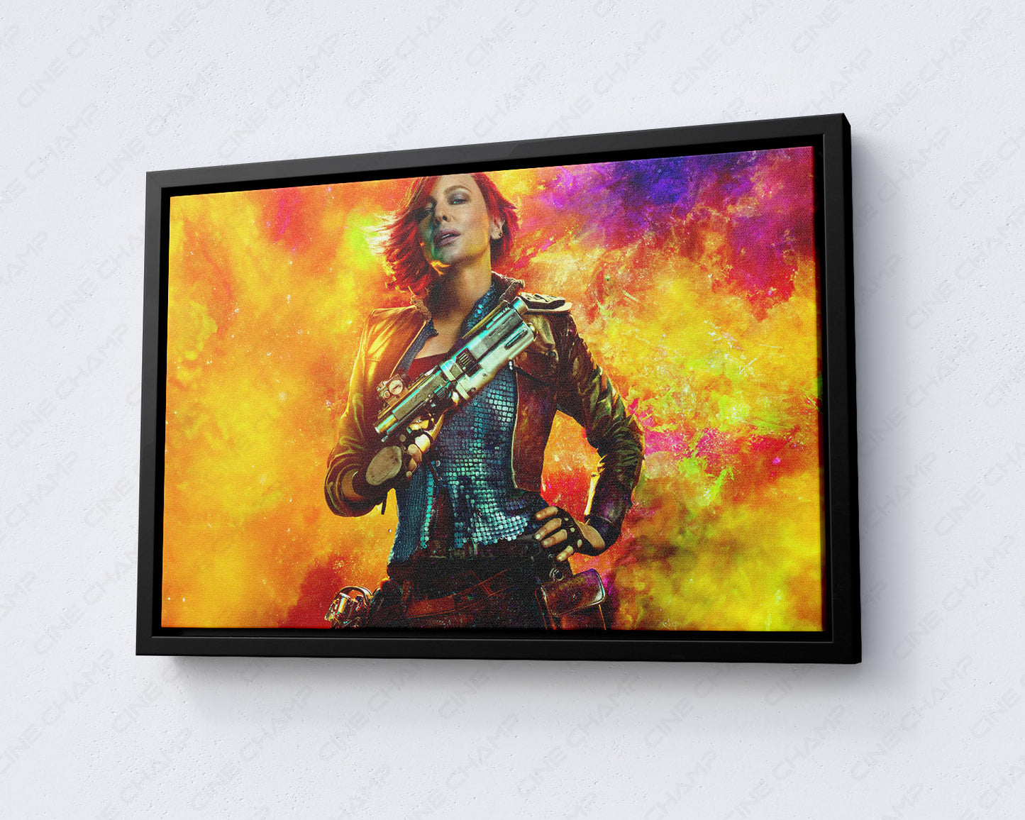 Cate Blanchett as Lilith in Borderlands Canvas Print with Black Floating Frame for Modern Home and Entertainment Room Decor