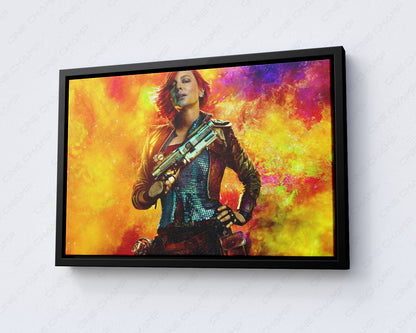 Cate Blanchett as Lilith in Borderlands Canvas Print with Black Floating Frame for Modern Home and Entertainment Room Decor