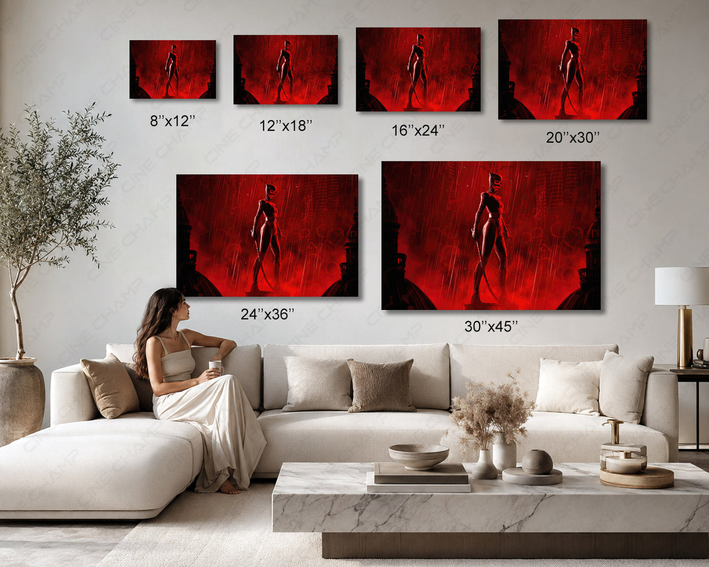 Catwoman in The Batman Canvas Print Available in Multiple Sizes for Home, Office, Bedroom, Entertainment Room, and Man Cave Decor