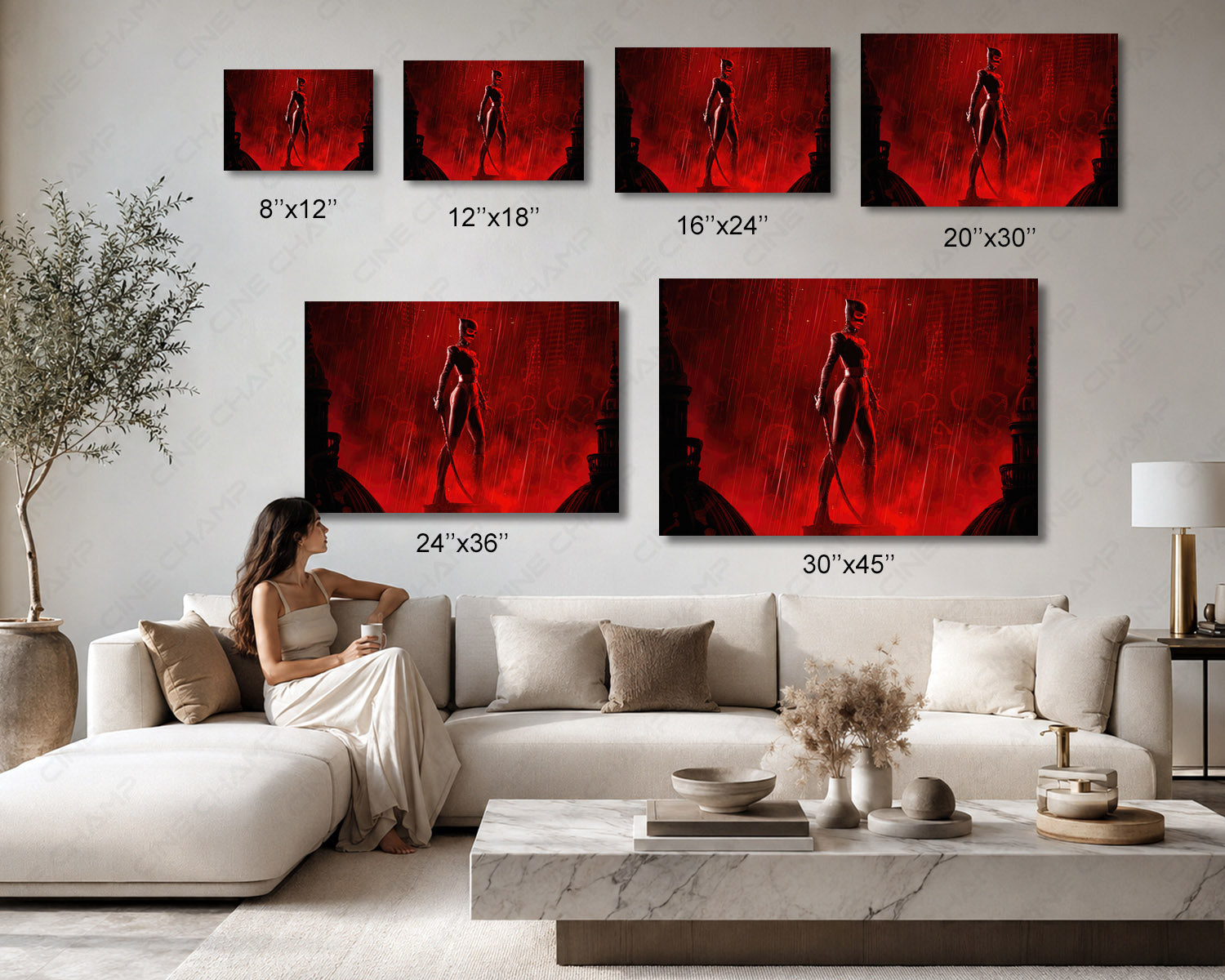 Catwoman in The Batman Canvas Print Available in Multiple Sizes for Home, Office, Bedroom, Entertainment Room, and Man Cave Decor