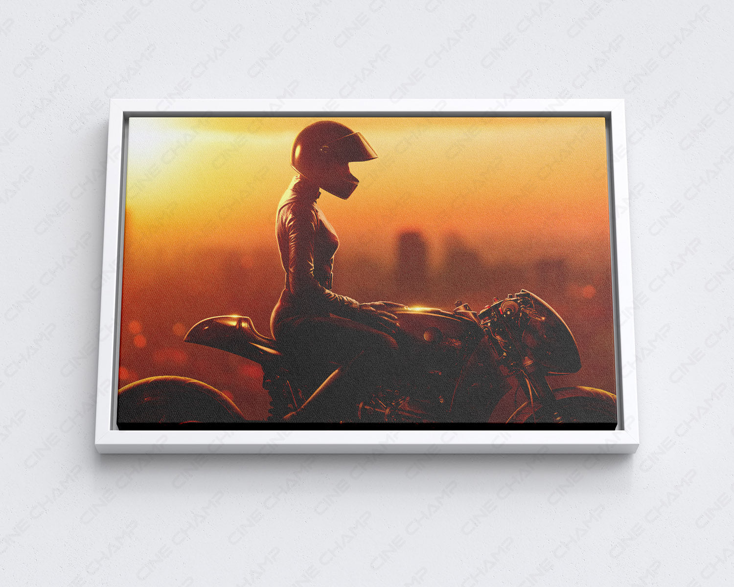 Catwoman in The Batman Canvas Wall Art with White Floating Frame for Stylish DC-Themed Wall Decoration