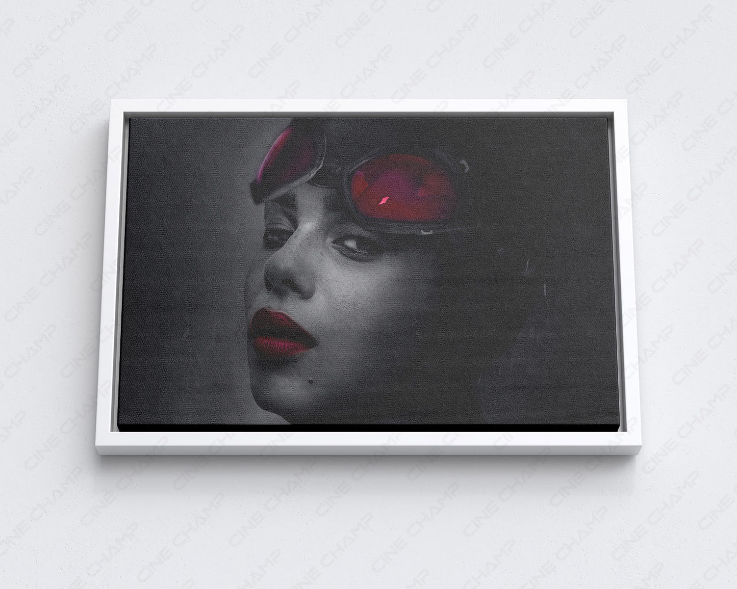 Catwoman in The Batman Canvas Wall Decor with White Floating Frame for Stylish DC-Themed Home Decoration
