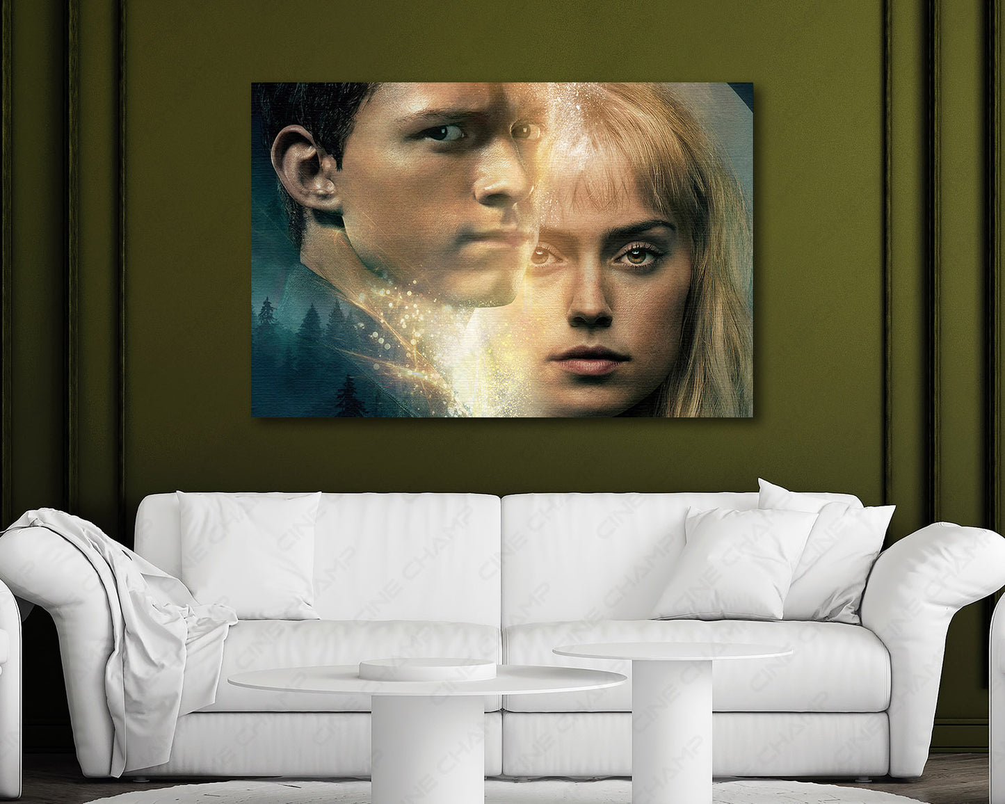 Chaos Walking Canvas Wall Decor Displayed in a Contemporary Living Room Interior