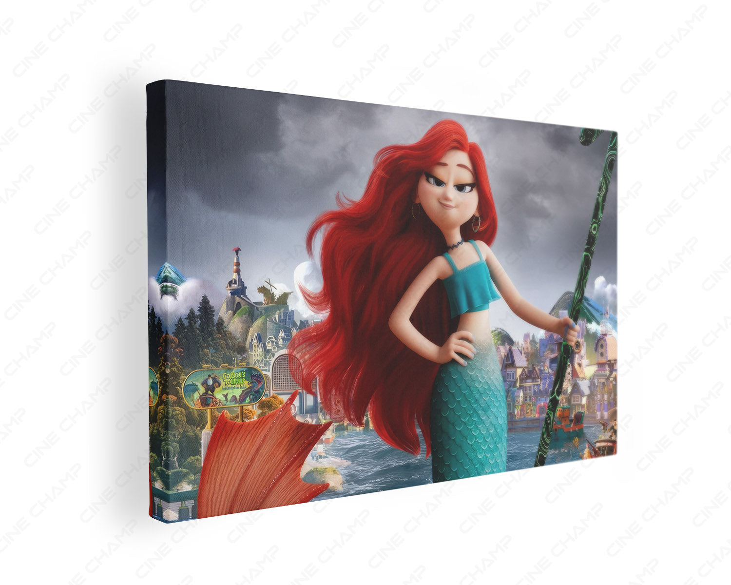 Chelsea the Mermaid in Ruby Gillman Teenage Kraken Canvas Print Gallery Wrap Featuring DreamWorks Animated Movie Inspired Wall Artwork