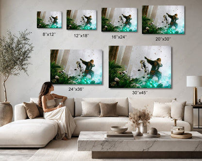 Chewbacca Fight Stormtroopers Canvas Print Available in Multiple Sizes for Home, Office, Bedroom, Entertainment Room, and Man Cave Decor