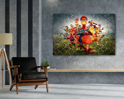 Chicken Run: Dawn of the Nugget Canvas Print Above Accent Chair in a Modern Kids Room or Entertainment Space